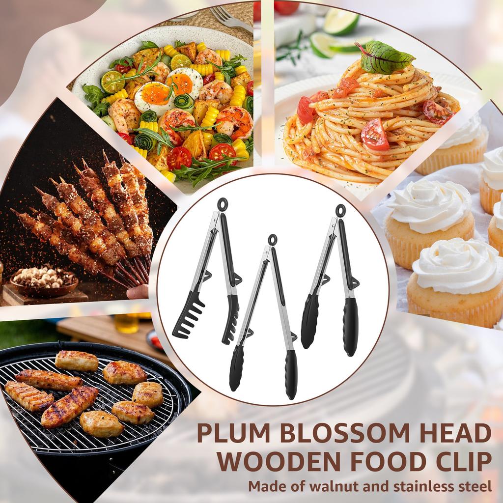 3 Pcs Kitchen Tongs Silicone Food Tongs Non Stick Cooking Serving Tongs Heat Resistant BBQ and Cooking Tools for Kitchen Gadgets