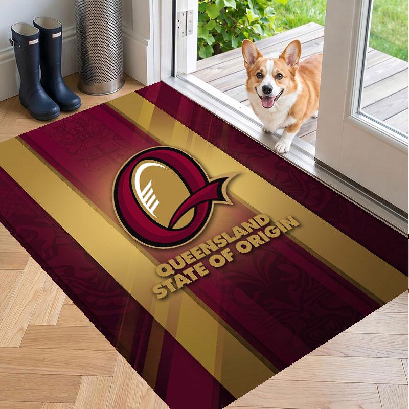 Soft Floor Carpet Queensland Maroons Pattern Area Rug Decorative Mat For Home Room Decoration