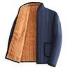Winter Cotton-Padded Jacket with Fleece and Wool Lining for Middle-Aged and Elderly Men - Stand-Up Collar, Home Wear