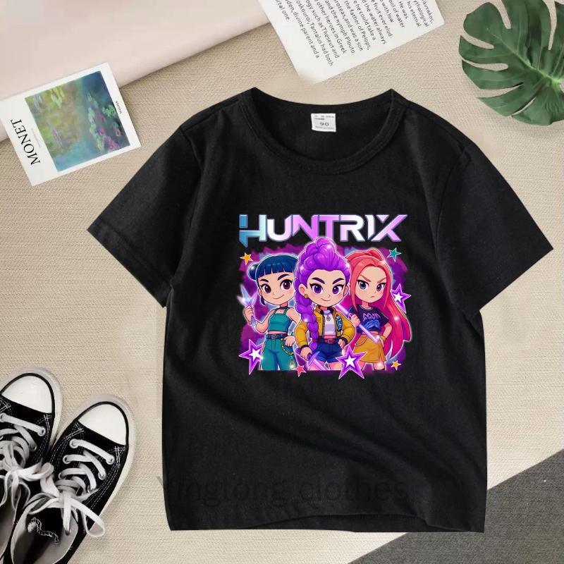KPOP Demon Hunters Children Clothing Short Sleeve T-shirt Cute Tiger Harajuku Tshirt for Boys Girls