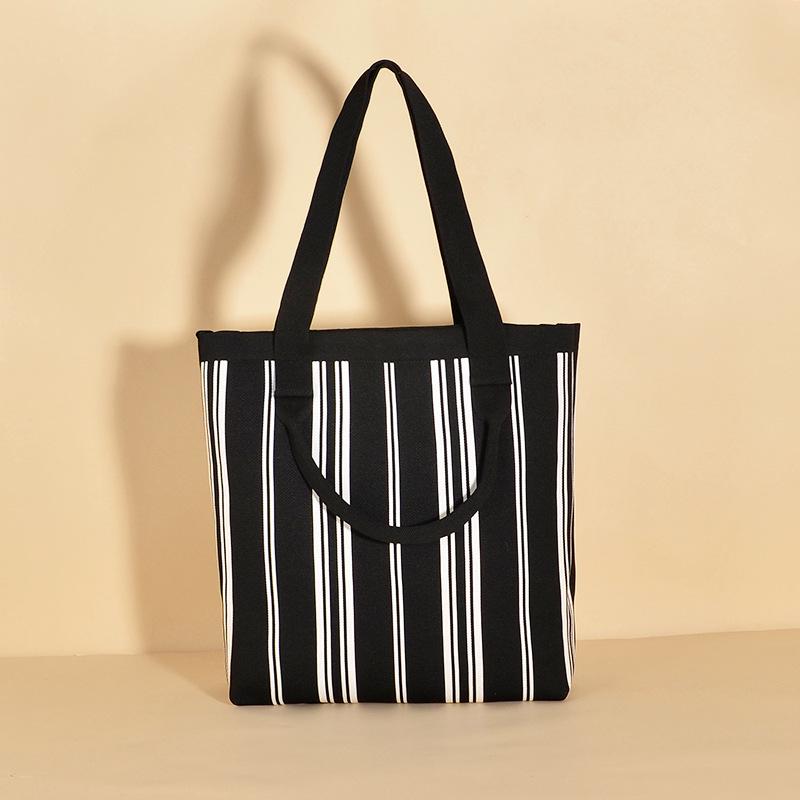 

Striped Women s Luxury Knit Shoulder Tote - Large Capacity, Dual-Use Vertical Stripes Handbag