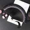 Chinese Style Folding Folding Fan Change Color With Tassel Dance Fan Silk Cloth Bamboo Summer
