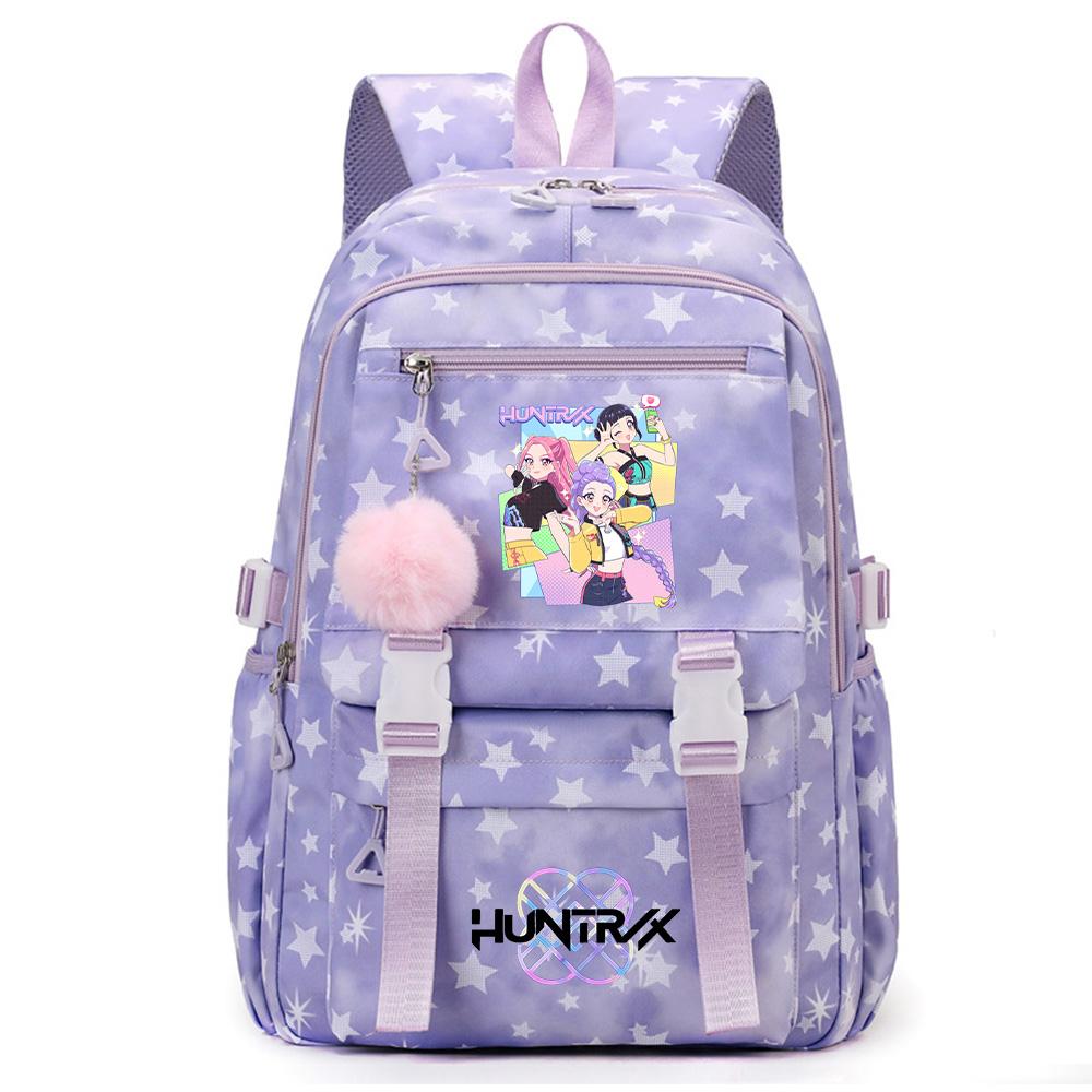 Cute Anime K-Pop Demon Hunters Printed Backpack for Teenager Student Girl Boy Bookbag Schoolbag Large Capacity Waterproof Travel Bag Gift Rucksak