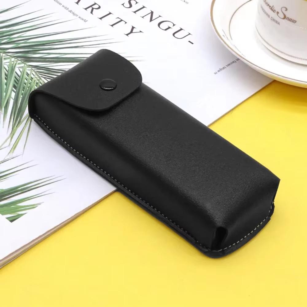 

Shockproof Eyeglasses Case, Portable Snap Button Sunglasses Pouch, Soft Protective Storage Bag for Travel, Home Organization чёрный