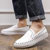 Large Size Four Seasons New Men's Low-top Casual Fashion Foot Leather Shoes Trend Rivet Men's Shoes