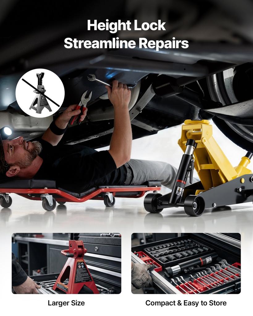 Low Profile Floor Jack, 3 Ton Capacity, Steel Racing Floor Jack with Single Piston Quick Lift Pump, Hydraulic Trolley Car Lift for Sports Cars,
