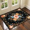 Vintage Floral Print Door Mat for Entrance Way Indoor Door Mat for Entrance Mat for Front Door Mat No Slip Kitchen Rugs and Mats