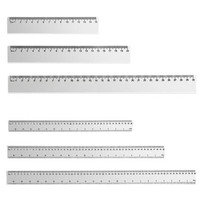 3Piece Set Transparent Rulers Friendly Material Multi Purpose Drawing Tool For Art Design Architecture