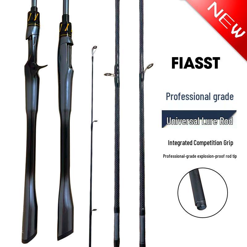 

Carbon Fiber M Power Lure Rod - Straight/Gun Handle, Explosion-Proof Tip - Black Bass Fishing Gun Handle - 1.68m