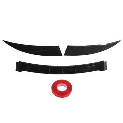 3 piezas Alerón trasero de coche Negro brillante 120cm Bajo ruido Ligero A prueba de golpes Universal para vehículo