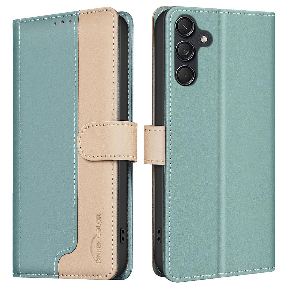 

Для Samsung Galaxy A35 5G Чехол Кошелек с RFID-защитой Книжка Кожаный чехол Green