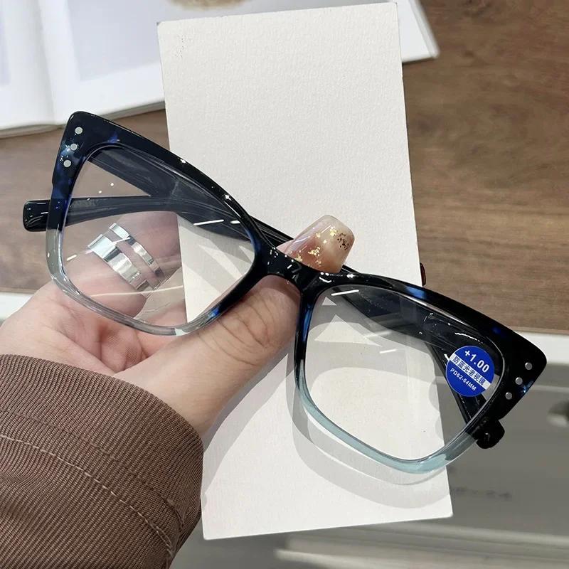 Women Trend Presbyopia Eyewear New Fashion Cat Eye Reading Glasses Personalized Blue Light Blocking Eye Protection Glasses