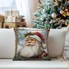 Christmas Decoration Cushions Pillowcase Polyester Cushion Cover Throw Pillow Sofa Decoration Pillowcover Home Car Sofa Decor
