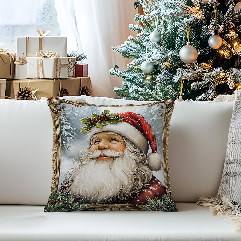 Christmas Decoration Cushions Pillowcase Polyester Cushion Cover Throw Pillow Sofa Decoration Pillowcover Home Car Sofa Decor