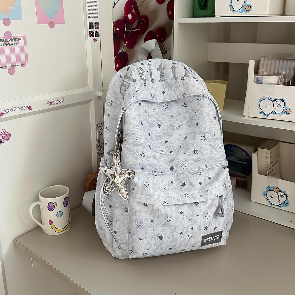 Schoolbag Korean small fresh college student simple star backpack lightweight versatile large capacity fashion junior high school student schoolbag