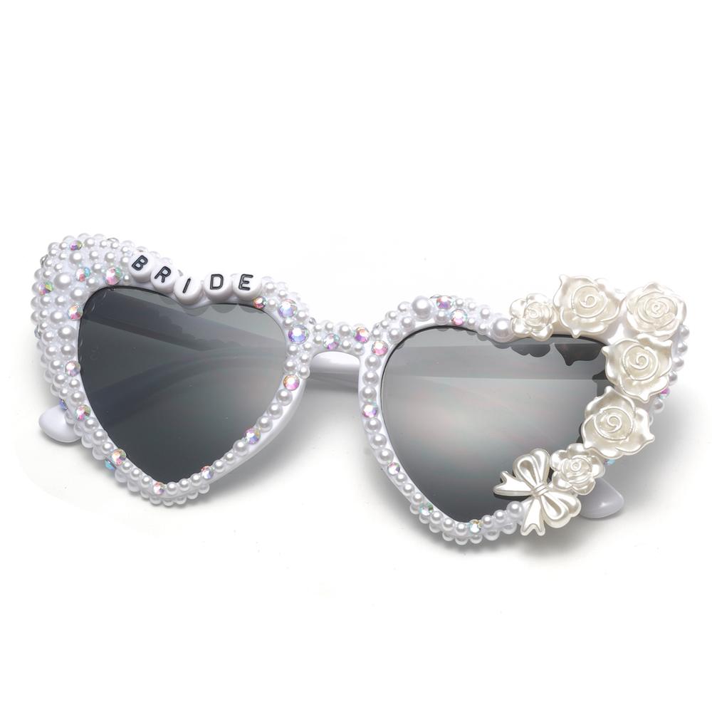 

Bride To Be Heart Shaped Pearl Rose Sunglasses Wedding Bachelorette Party Favors Novelty Glasses For Bride Bridesmaids KJ301