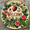 Vintage Strawberry Wall Decor Metal Art Sign for Home Office Garden