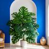Bionisk Monstera Grönska: Simulerade Rosa & Vita Växter för Inomhus- & Utomhusdekor