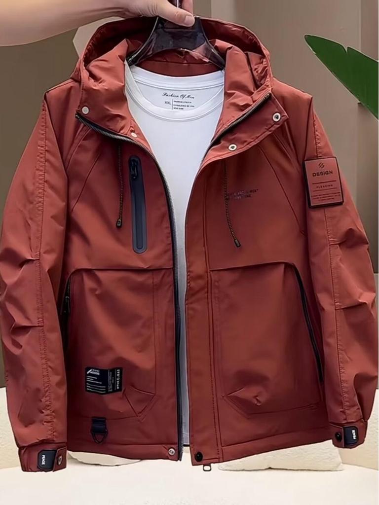 Men's Mountaineering Hooded Jacket: Trendy, Loose-Fit, Versatile, Casual Fashion Coat for Autumn/Winter.