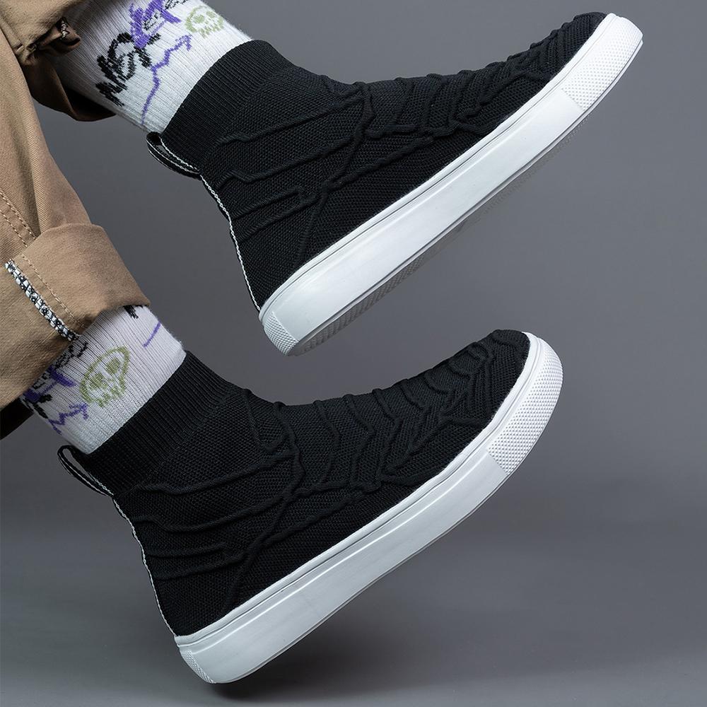 Plus Size High Top Massive Sports Sock Boot New Men Sock Sneakers Man Running Sport Shoes White Sports Shoes Knit Gym Male Shoes