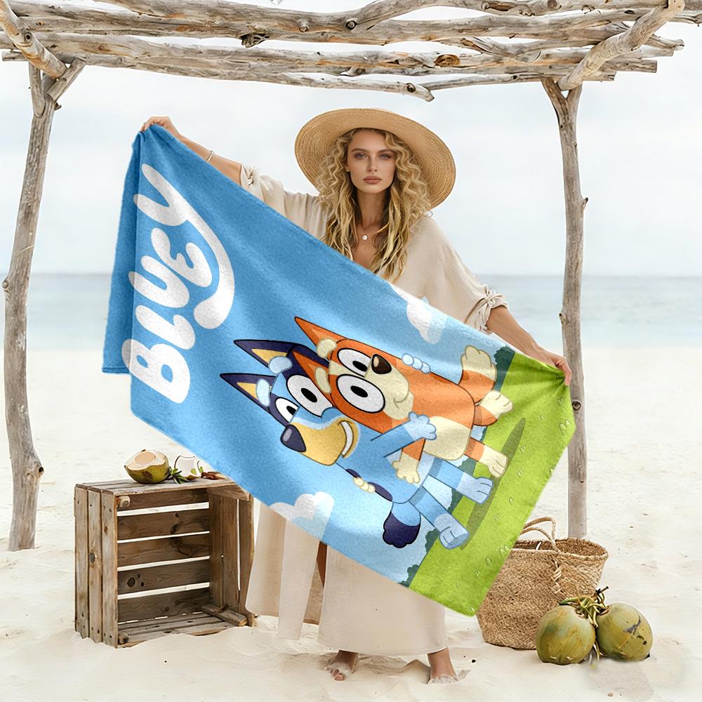 Bluey Bingo Adventure Beach Towel Super Soft & Absorbent Comfortable Lightweight Suitable for Sports, Travel, Swimming, Yoga, Bathroom, Beach, And Poo