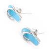 Les Trésors De Lily [G7644] - Stříbrné náušnice 'Žabky' modrostříbrné (rhodiované) - 4x10 mm