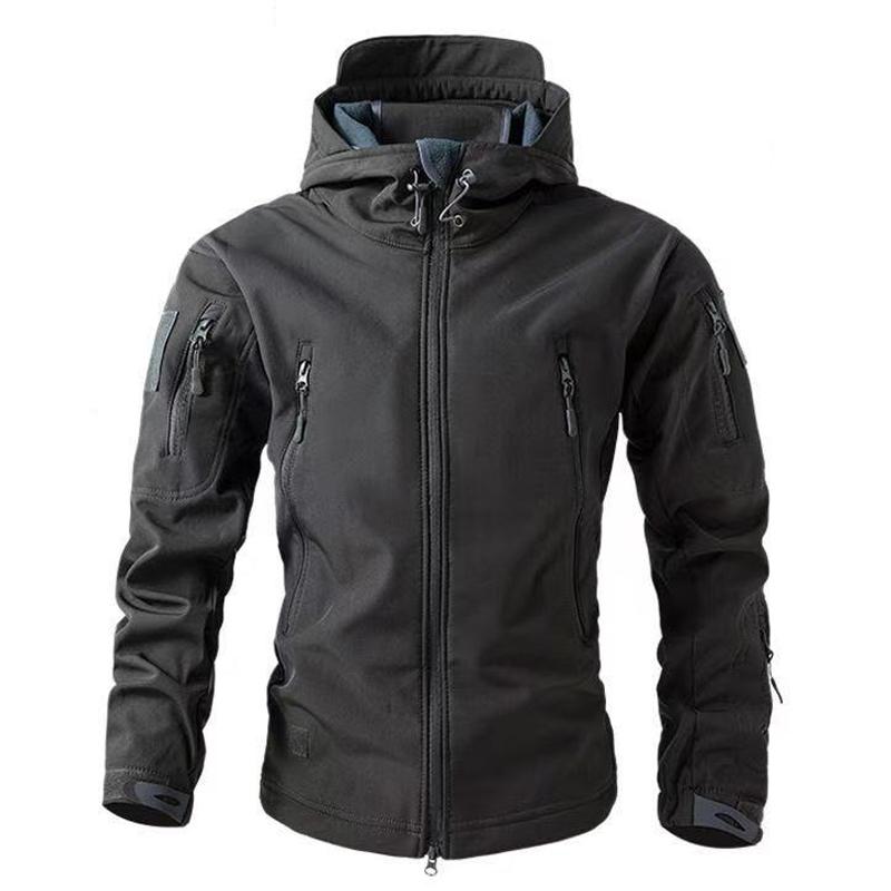 Herren Softshell Fleecejacke Winddicht Outdoor Angeln Wandern Jagd Thermisch Camping Cargomantel Warm