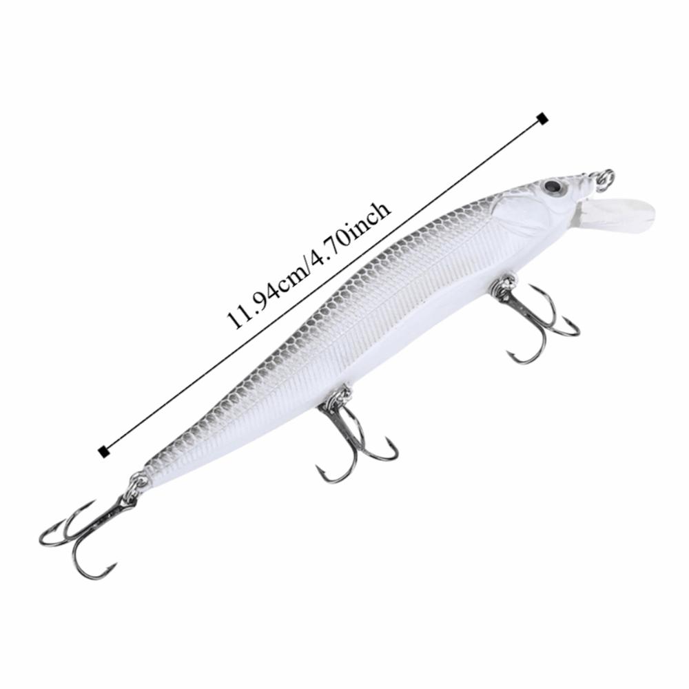 3D Eyes Long Tail Fishing Bait with Barbed Hooks 11.94cm Lenght Artificial Minnow Lures Vivid Lifelike Fishing Lures