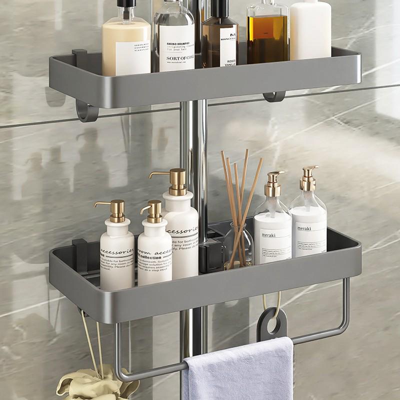No-Drill Bathroom Shower Rack: Hanging Organizer for Shampoo and Toiletries