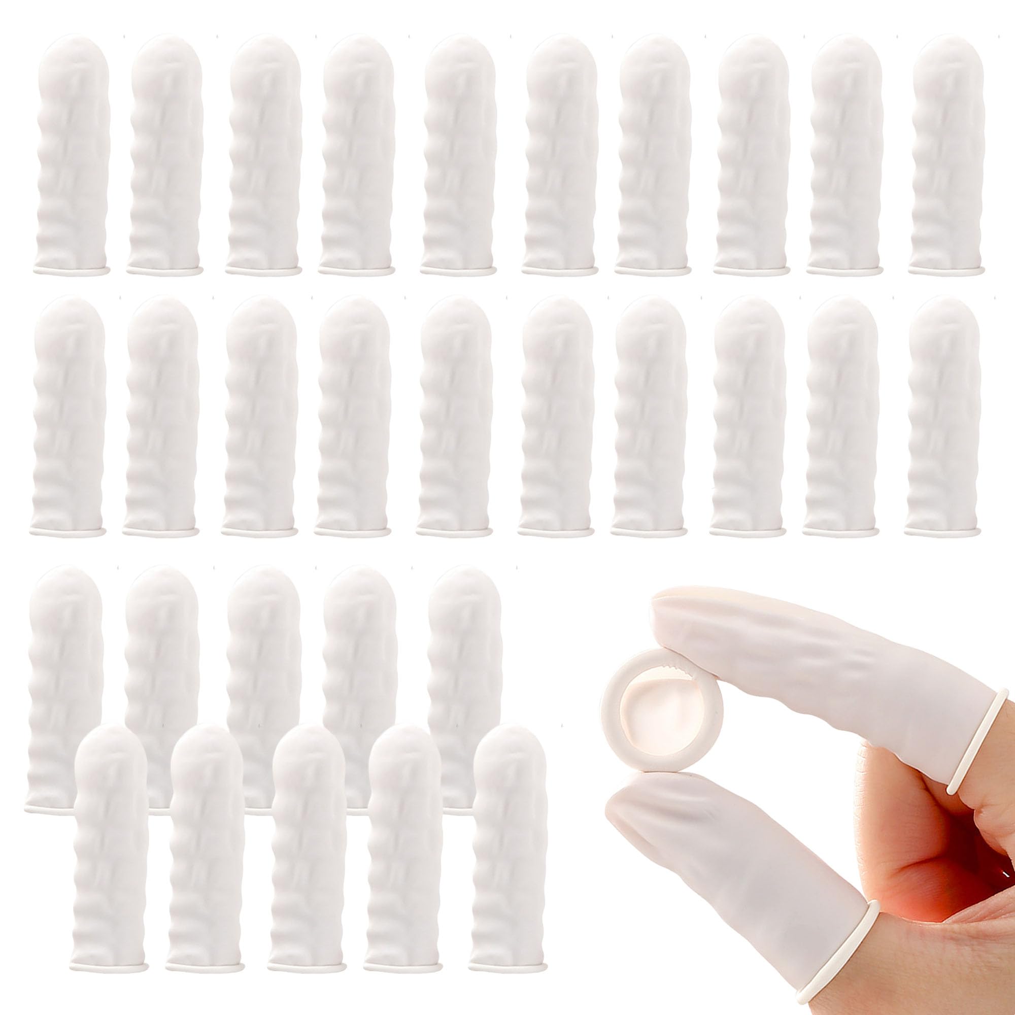 DEVENTORZ Finger Sacks, White Cloth Finger Cover, 100 Pieces, Large Capacity, Hand Eczema, Fingertip