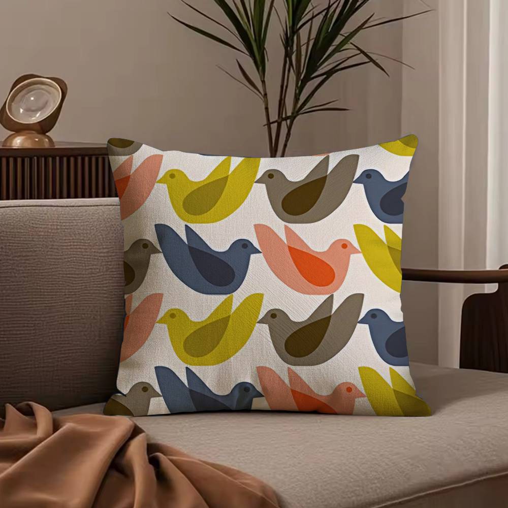 Fashion O-Orla k-Kiely Flower Pillow Case Anti-dustmite Pillowcase Invisible zipper silky short plush Sofa cushion cover