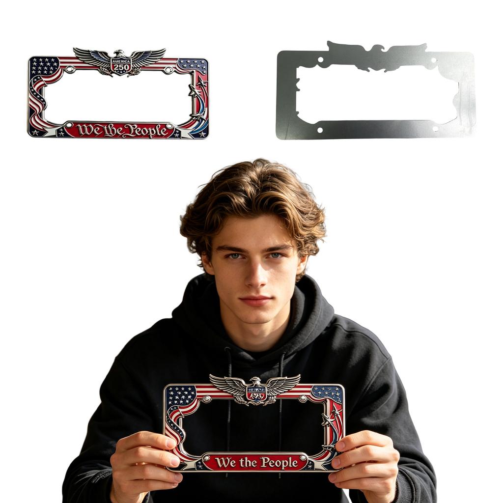 2D Decorative License Plate with Stylish Design for Car Front and Rear