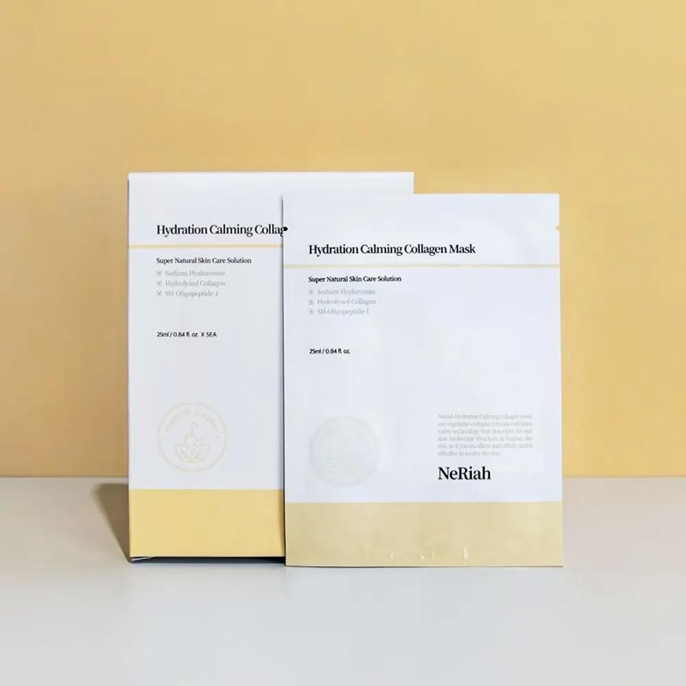Neriah Hydration Calming Collagen Mask Pack (5 Sheets) Daily Lifting Moisture Mask Pack Snail Mucus 1-Day 1-Pack Face Pack Elasticity