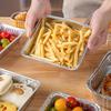 20 Pièces Carrées en Feuille d'Aluminium pour Cuisson et Barbecue Empilables Plateau de Cuisson au Four Accessoires pour Friteuses à Air
