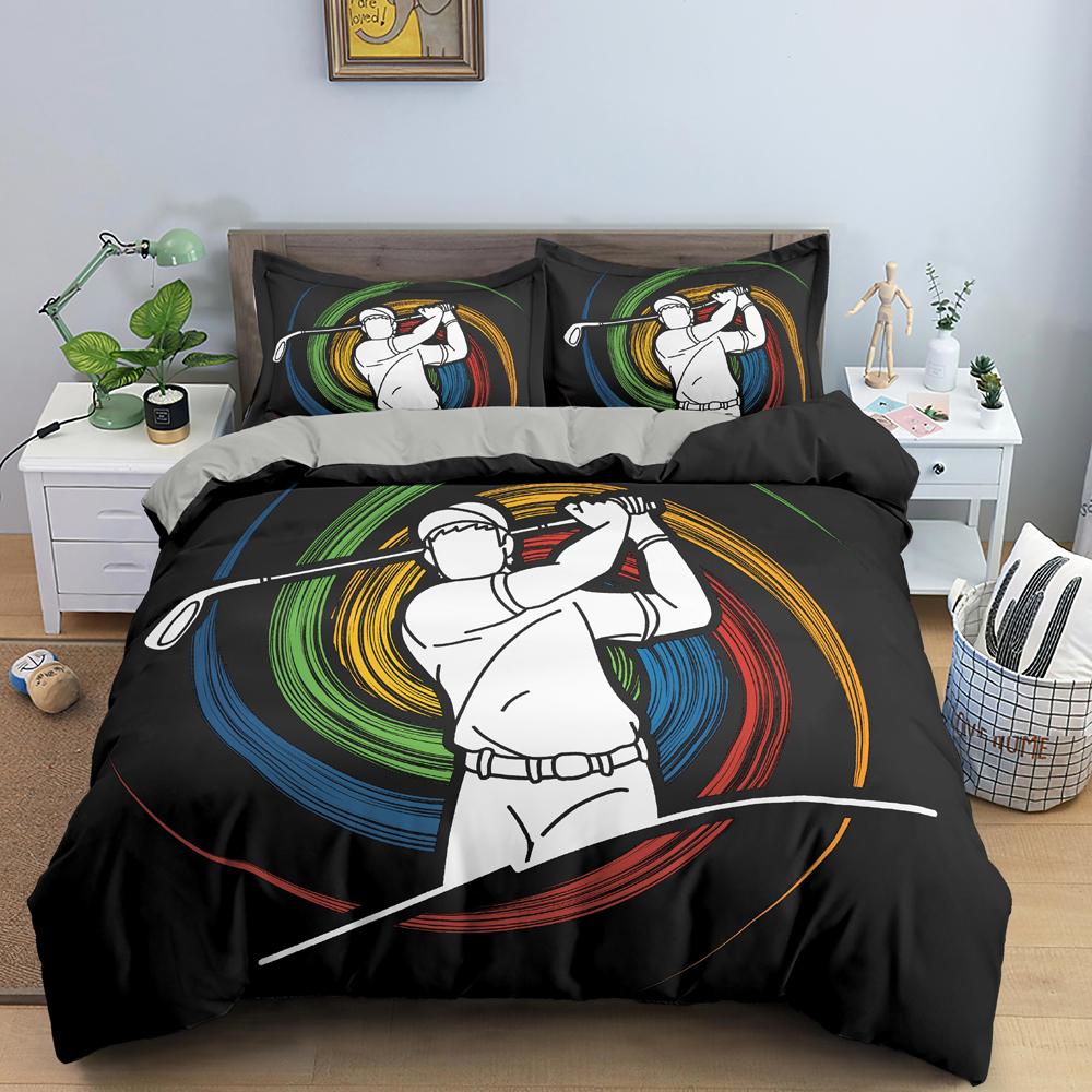 Sport Polyester Duvet Cover Set King Queen Size Bedding Set Sport Player Action on Spin Wheel Graphic Bedclothes Bedroom Decor
