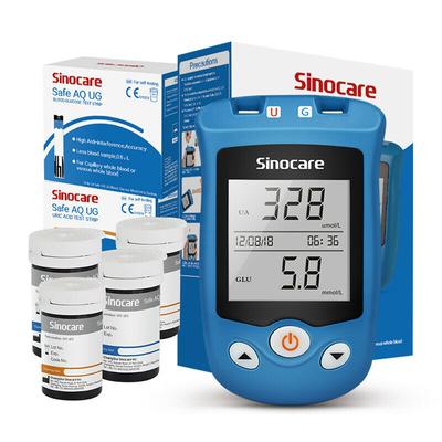 Sicheres AQ-UG Blutzuckermessgerät und Harnsäuremessgerät, 2-in-1-Bifunktion, mit 50 Teststreifen und 50 Lanzetten für Diabetiker/Gichtpatienten