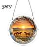 Non Fragile Glass Alternative 7.48 Inch Circular DIY Puzzle Suncatcher, Acrylic Stained Style Window Hanging Ornament, Unique Hobby Gift Waterproof