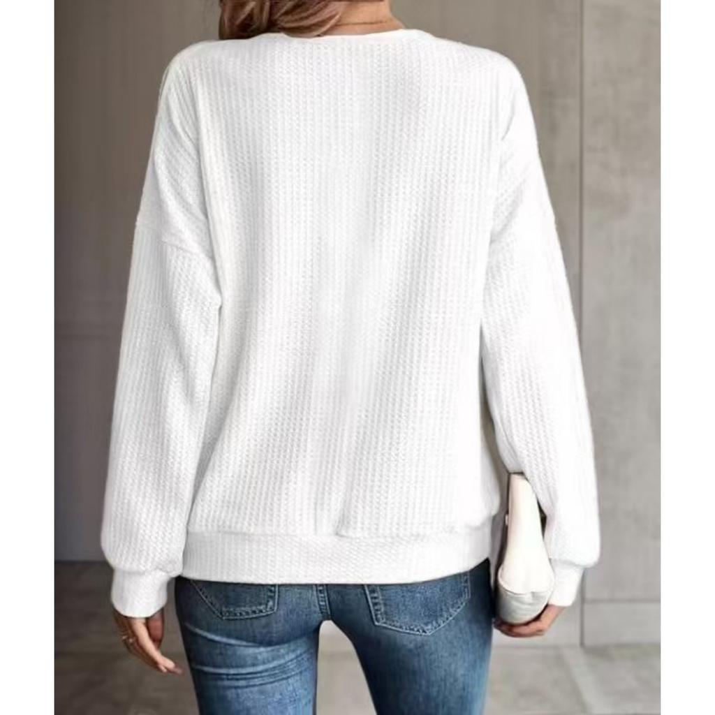 Fall Winter New Women's Off Shoulder Loose Casual Long Sleeve T-shirt Top For European American Cross-border