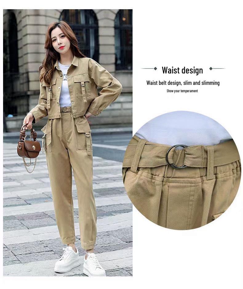 Women's Trendy Slimming Two-Piece Petite Workwear Set for Spring and Autumn