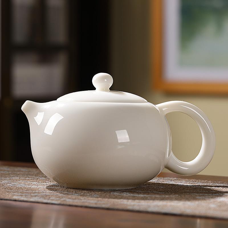 Teapot Suet Jade Porcelain Large Capacity Xishi Pot One Person Household Ceramic Tea Chinese Handmade Single Pot
