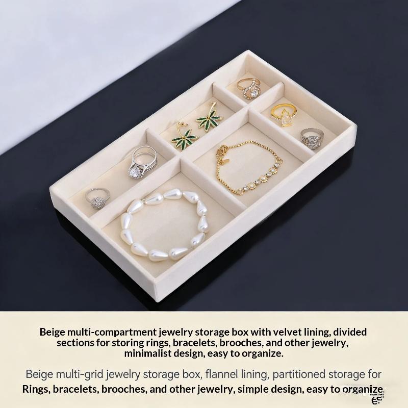 Flocking Jewelry Storage Box & Tray Set Space Saving 4/6/8Pcs for Organizing Rings Earrings Necklaces Vanity Drawer Use
