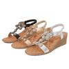 Comfortable shoes new fashion rhinestone sandals platform wedge heel women's shoes