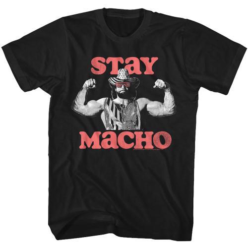 Macho Man Stay Macho Black Adult T-Shirt Unisex T-Shirt S