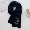 Plain Embroider Dachshund Dog Knitted Warm Shawl Scarf Winter Female High Quality Wrap Pashmina Stole Bufandas Hijab Snood