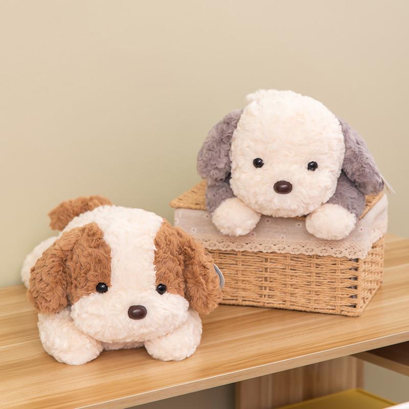 Delightful Dog Plush Soft Toy In Brown And Gray Perfect For Children And Toddlers