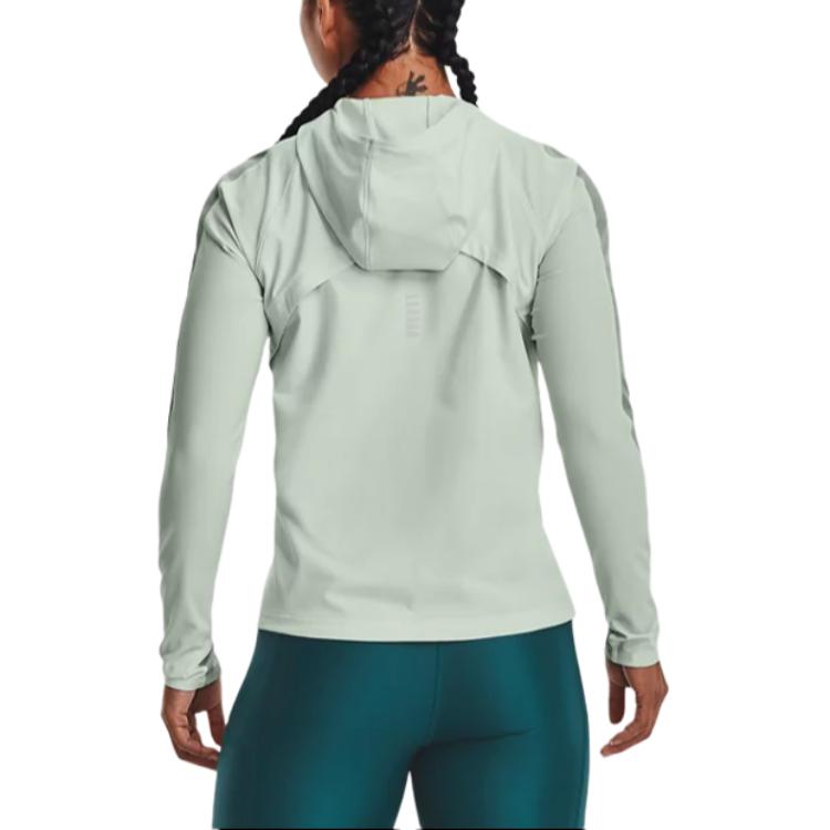 Under Armour Logo Print Sports Running Hooded Jacket Women Jackets Green 1361384-592
