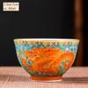 Ceramics Sancai Gaiwan Bowl Dragon and Phoenix Master Cup Tea Cup Handmade Enamel Color Tea Bowl High-end Respect Tea Set