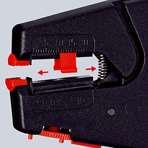 KNIPEX Self-Adjusting Wire Stripper 8-32 AWG, Black With Orange Dials and Adjustors