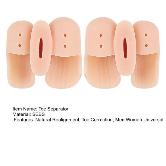 1 Pair 2-Hole Toe Separator Orthopedic Bunion Valgus Hammertoe Corrector