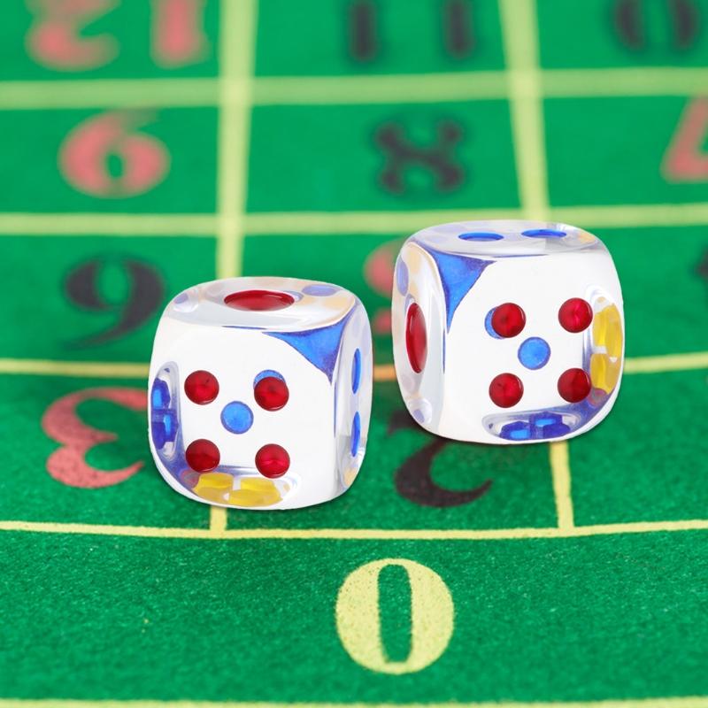10x Acrylic Dice Transparent 6 Sided Colorful Dice Casino Poker Game Bar Party Crystal Dices Children Board Game Toy
